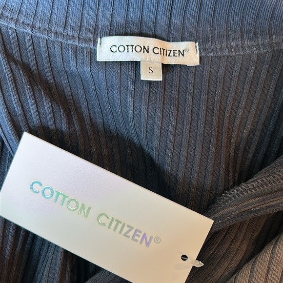 NWT Cotton Citizen Ibiza Long Sleeve Polo Dress in Ribbed Midnight Mix Size S - Picture 11 of 14